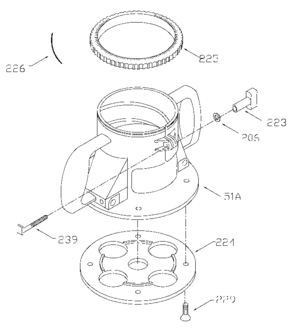 Default Diagram and Parts List for Type 1 Porter Cable Router